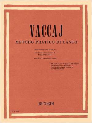 Metodo Practico: Mezzo-Soprano/Baritone - Book/CD de N. Vaccai