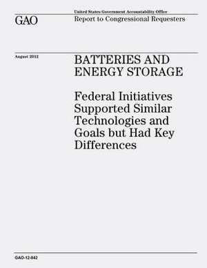 Batteries and Energy Storage de U. S. Government Accountability Office