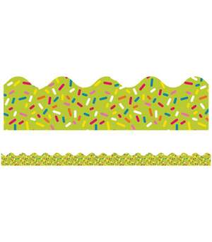 School Pop Lime Sprinkles Scalloped Borders de Carson-Dellosa Publishing