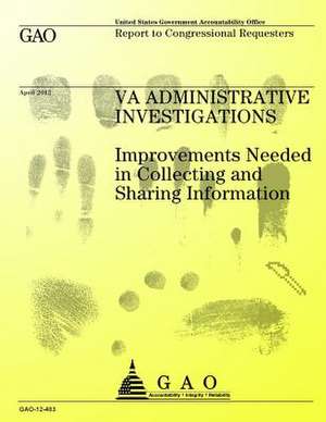 Va Administrative Investigations de U S Government Accountability Office