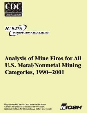 Analysis of Mine Fires for All U.S. Metal/Nonmetal Mining Categories,1990-2001 de Maria I. De Rosa