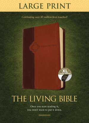 Living Bible Large Print Edition Brown/Tan, Indexed de Tyndale