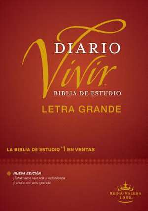 Biblia de Estudio del Diario Vivir Rvr60, Letra Grande (Letra Roja, Tapa Dura, Índice)