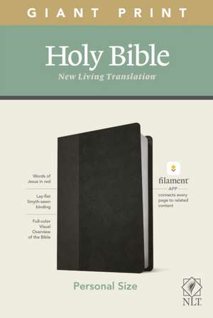 NLT Personal Size Giant Print Bible, Filament Enabled Edition (Red Letter, Leatherlike, Black/Onyx)