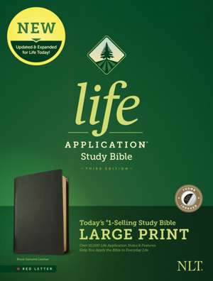 NLT Life Application Study Bible, Third Edition, Large Print (Red Letter, Genuine Leather, Black, Indexed)