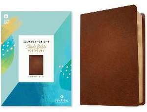 NLT Courage for Life Study Bible for Women (Genuine Leather, Brown, Filament Enabled) de Ann White