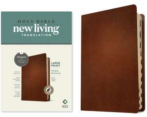 NLT Large Print Thinline Reference Bible, Filament Enabled (Genuine Leather, Brown, Indexed, Red Letter)