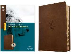 NLT Courage for Life Study Bible for Men, Filament Enabled (Leatherlike, Rustic Brown Lion, Indexed) de Ann White