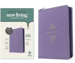 NLT Compact Giant Print Zipper Bible, Filament Enabled (Leatherlike, Diamond Lavender, Red Letter)