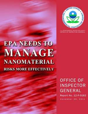 EPA Needs to Manage Nanomaterial Risks More Effectively de U. S. Environmental Protection Agency