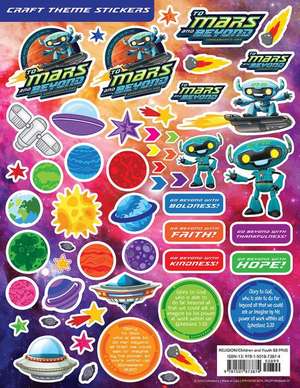 Vacation Bible School (Vbs) 2019 to Mars and Beyond Craft Theme Stickers (Pkg of 12): Explore Where God's Power Can Take You! de Cokesbury