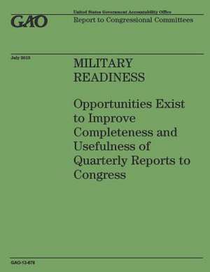 Military Readiness de Government Accountability Office (U S )