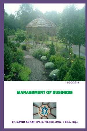 Management of Business de Dr David Ackah