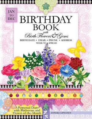 Birthday Book with Birth Flowers and Gems