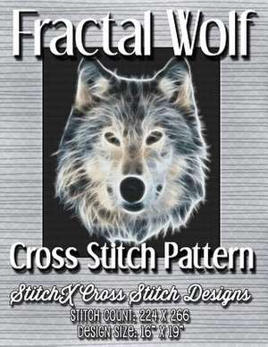 Fractal Wolf Cross Stitch Pattern de Tracy Warrington