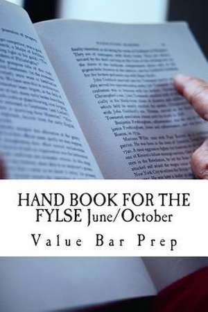 Hand Book for the Fylse June/October de Value Bar Prep