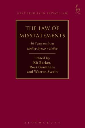 The Law of Misstatements: 50 Years on from Hedley Byrne v Heller de Professor Kit Barker