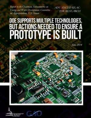 Advanced Reactor Research Doe Supports Multiple Technologies, But Actions Needed to Ensure a Prototype Is Built de United States Government Accountability