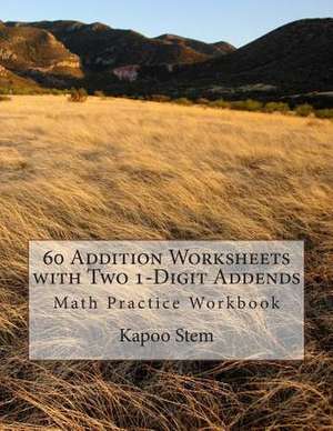 60 Addition Worksheets with Two 1-Digit Addends de Kapoo Stem