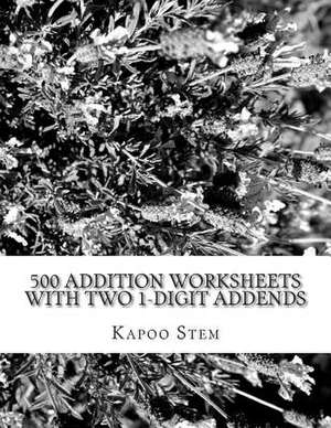 500 Addition Worksheets with Two 1-Digit Addends de Kapoo Stem