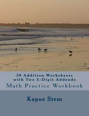 30 Addition Worksheets with Two 5-Digit Addends de Kapoo Stem