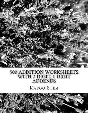 500 Addition Worksheets with 2-Digit, 1-Digit Addends de Kapoo Stem