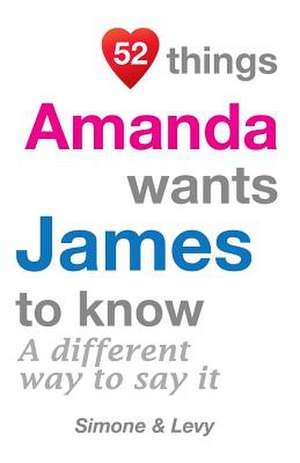 52 Things Amanda Wants James to Know de Jay Ed. Levy