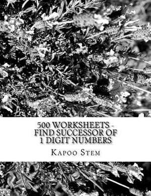 500 Worksheets - Find Successor of 1 Digit Numbers de Kapoo Stem