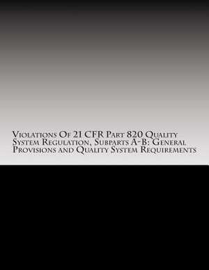 Violations of 21 Cfr Part 820 Quality System Regulation, Subparts A-B de C. Chang