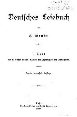 Deutsches Lesebuch - I de Gustav Wendt