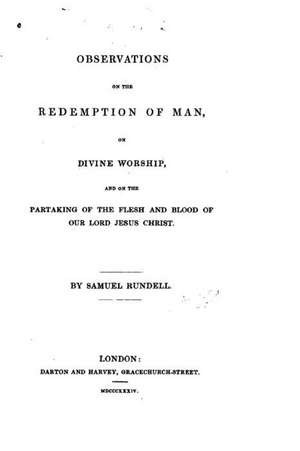 Observations on the Redemption of Man de Samuel Rundell