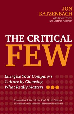 The Critical Few: Energize Your Company's Culture by Choosing What Really Matters de Jon R. Katzenbach