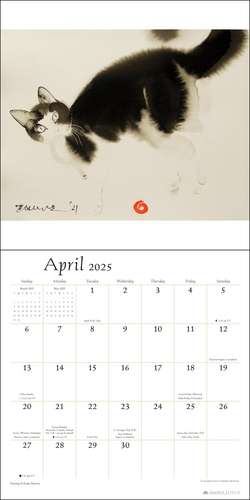 The Artful Cat 2025 Wall Calendar: Brush & Ink Watercolor Paintings by Endre Penovác de Endre Penovác