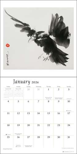 The Artful Crow 2026 Wall Calendar: Brush & Ink Watercolor Paintings de Endre Penovác