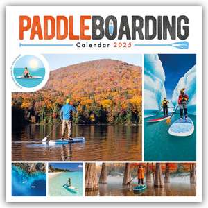 Paddleboarding Square Wall Sunday Start Calendar 2025 de Carousel Calendars