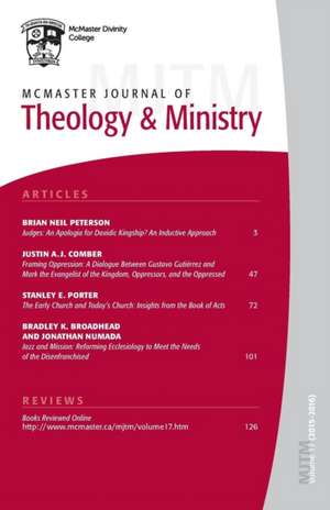 McMaster Journal of Theology and Ministry de David J. Fuller