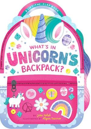 What's in Unicorn's Backpack?: A Lift-The-Flap Book de Joan Holub