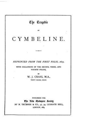 The Tragedie of Cymbeline de William James Craig