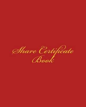 Share Certificate Book de Martha Millbeach