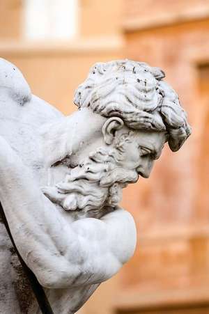 Sculpture of Neptune at the Piazza Navona Rome Italy Journal de Press, Benton