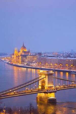 Cityscape of Budapest Hungary at Twilight Journal de Cs Creations