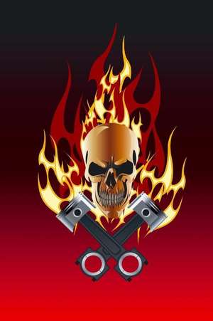 Flaming Skull Piston Journal de Cool Image