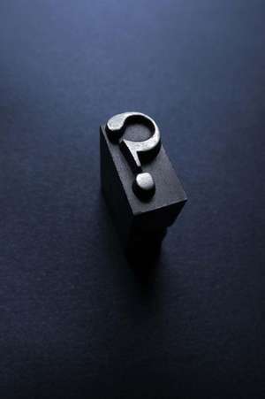 Question Mark in Letterpress Type - Your Answers Belong Here Journal de Cool Image