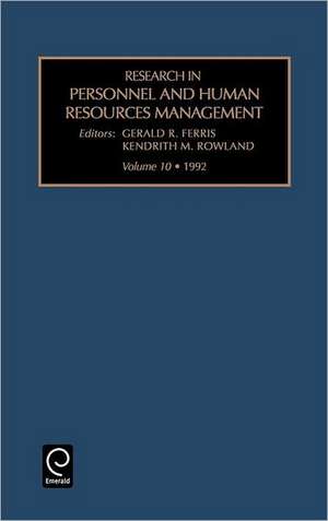 Research in Personnel and Human Resources Management de Gerald R. Ferris