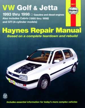 VW Golf, GTI and Jetta (93–98) and VW Cabrio (95–02) petrol & diesel Haynes Repair Manual (USA) de Haynes