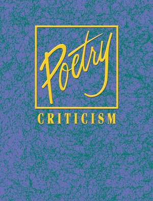 Poetry Criticism de Lawrence J. Trudeau