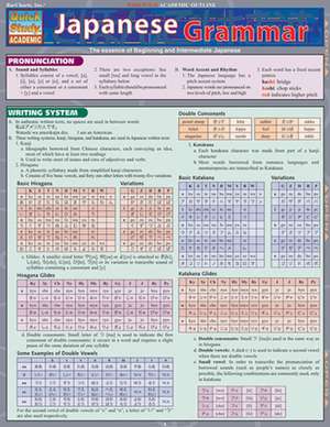 Japanese Grammar Quick Reference Guide de BarCharts Publishing Inc.