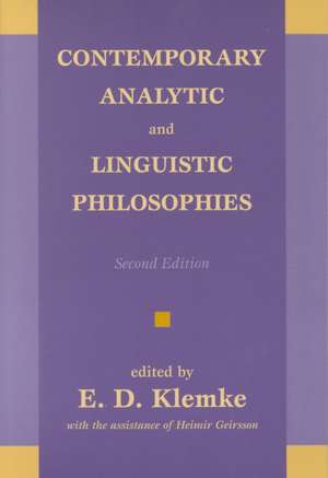 Contemporary Analy & Ling Phil 2nd Edition de E. D. Klemke