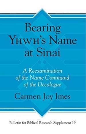 Bearing Yhwh′s Name at Sinai – A Reexamination of the Name Command of the Decalogue de Carmen Joy Imes