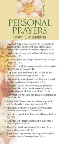 Personal Prayers from Colossians 50-Pack de Terry Gooding